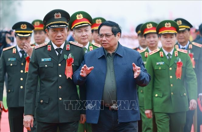 Thủ tướng Phạm Minh Chính đến dự Lễ khởi công Dự án xây dựng sân bay Gia Bình. Ảnh: Dương Giang/TTXVN