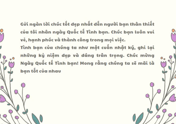 Lời chúc tốt đẹp dành cho người bạn thân. Ảnh: Thanh Chung