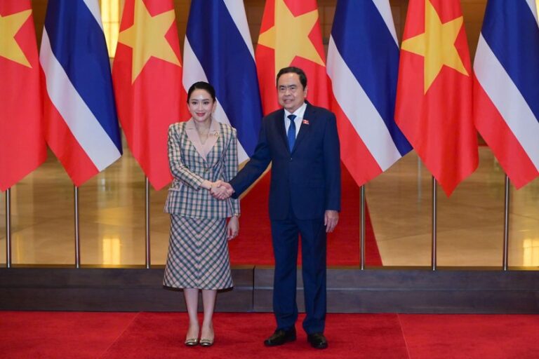 Chiều 15/5, Chủ tịch Quốc hội Trần Thanh Mẫn đã hội kiến Thủ tướng Thái Lan Paetongtarn Shinawatra đang có chuyến thăm chính thức Việt Nam. (Ảnh: quochoi.vn)