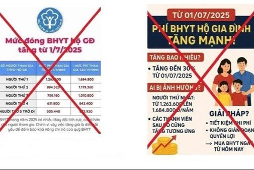 Thông tin chưa chính xác về việc tăng mức đóng BHYT hộ gia đình đang lan truyền trên các trang mạng xã hội. Ảnh: Báo PLVN